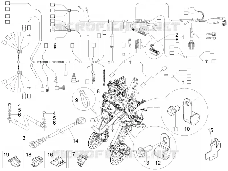 Main cable harness PIAGGIO PIAGGIO-SCOOTER 125 MP3 2011  MP3 YOUrban ERL