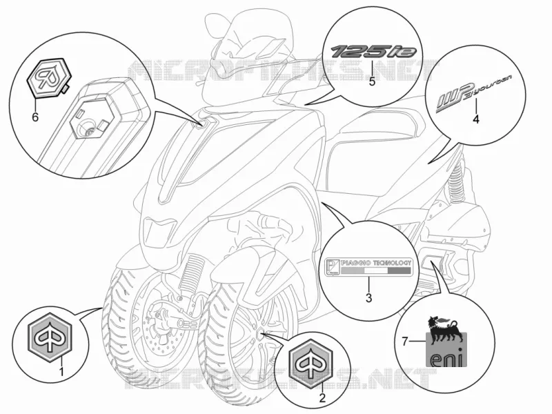 Plates - Emblems PIAGGIO PIAGGIO-SCOOTER 125 MP3 2013  MP3 YOUrban ERL