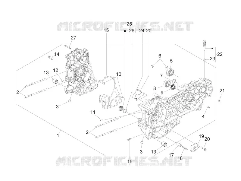 Crankcase PIAGGIO PIAGGIO-SCOOTER 250 MP3 2010  MP3 ie MIC