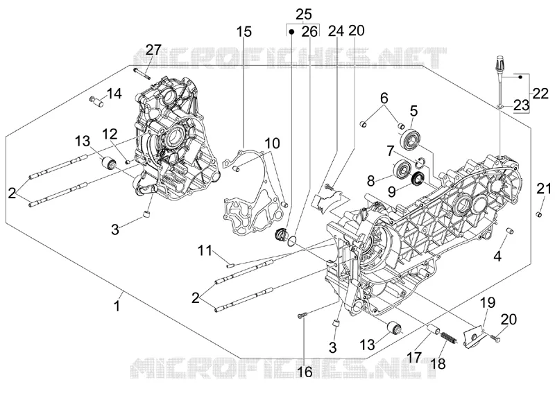 Crankcase PIAGGIO PIAGGIO-SCOOTER 300 MP3 2013  MP3 4T 4V ie ERL Ibrido