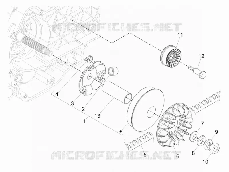 Driving pulley PIAGGIO PIAGGIO-SCOOTER 300 MP3 2010  MP3 4T 4V ie ERL Ibrido