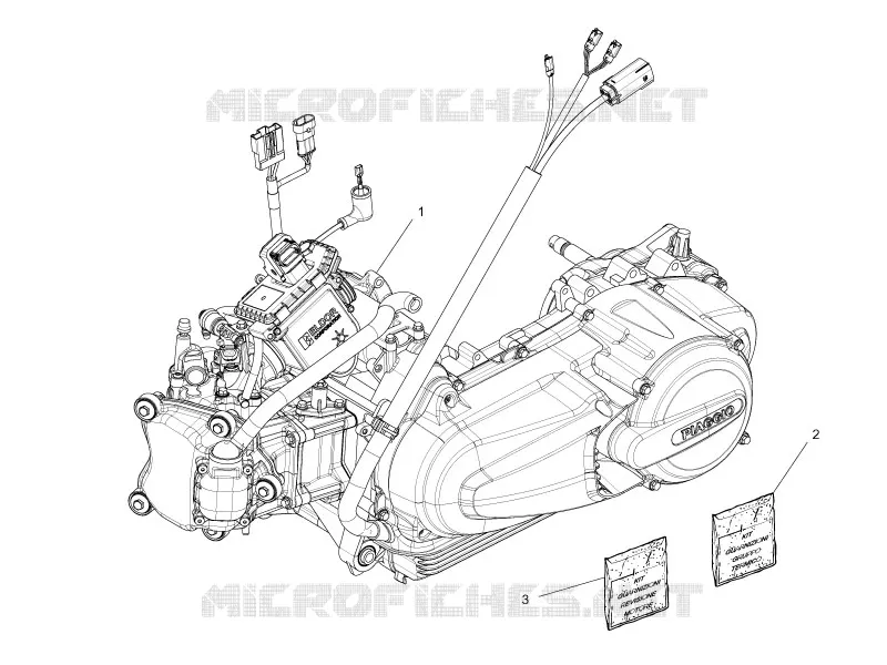Engine, assembly PIAGGIO PIAGGIO-SCOOTER 300 MP3 2010  MP3 4T 4V ie ERL Ibrido