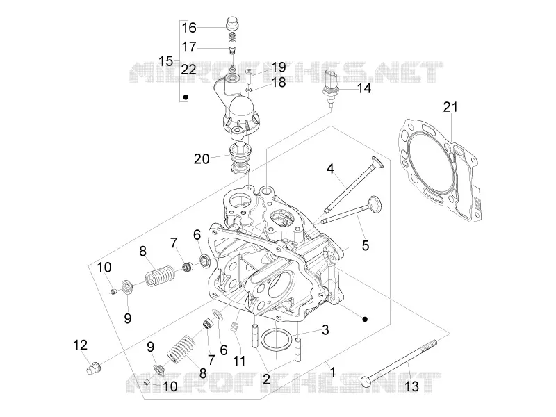 Head unit - Valve PIAGGIO PIAGGIO-SCOOTER 300 MP3 2012  MP3 4T 4V ie ERL Ibrido