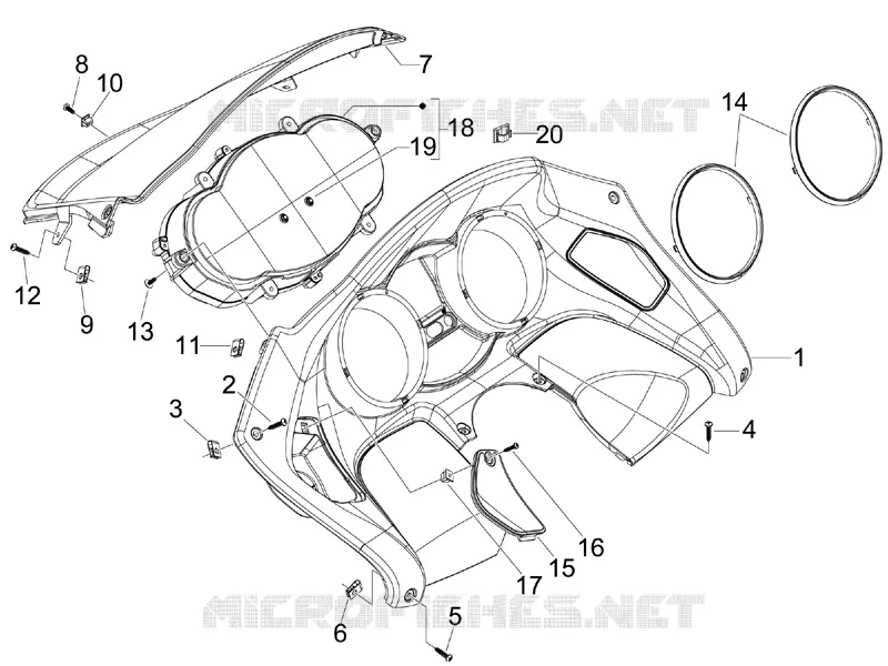 Meter combination - Cruscotto PIAGGIO PIAGGIO-SCOOTER 300 MP3 2013  MP3 4T 4V ie ERL Ibrido