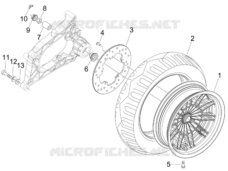Rear wheel PIAGGIO PIAGGIO-SCOOTER 300 MP3 2012  MP3 4T 4V ie ERL Ibrido