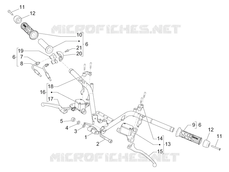 Handlebars - Master cil. PIAGGIO PIAGGIO-SCOOTER 300 MP3 2017  MP3 ie E4 LT BUSINESS - SPORT ABS