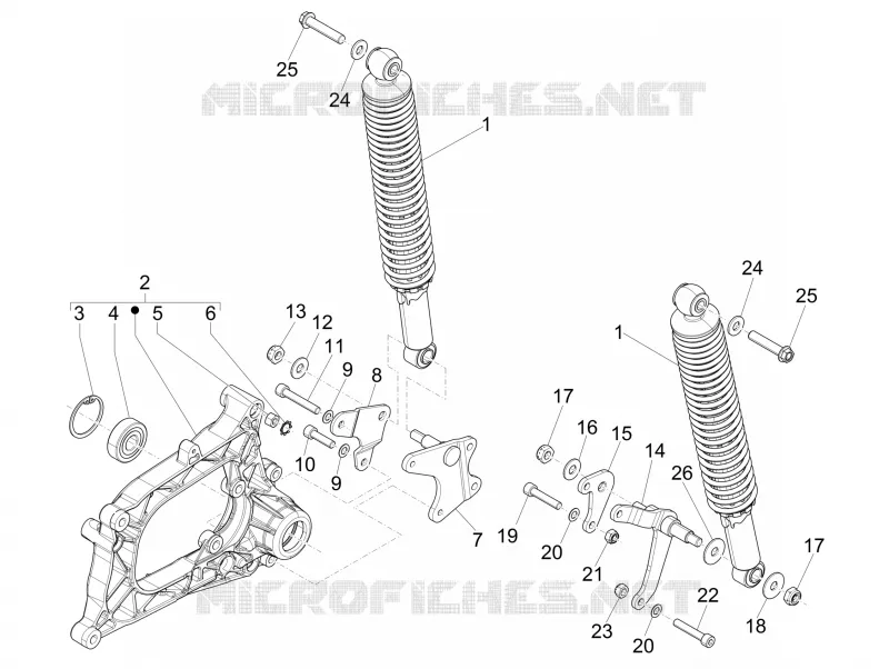 Rear suspension - Shock absorber/s PIAGGIO PIAGGIO-SCOOTER 300 MP3 2016  MP3 ie E4 LT BUSINESS - SPORT ABS