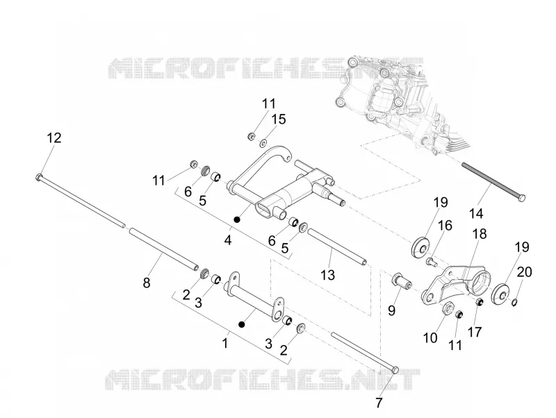 Swinging arm PIAGGIO PIAGGIO-SCOOTER 300 MP3 2017  MP3 ie E4 LT BUSINESS - SPORT ABS