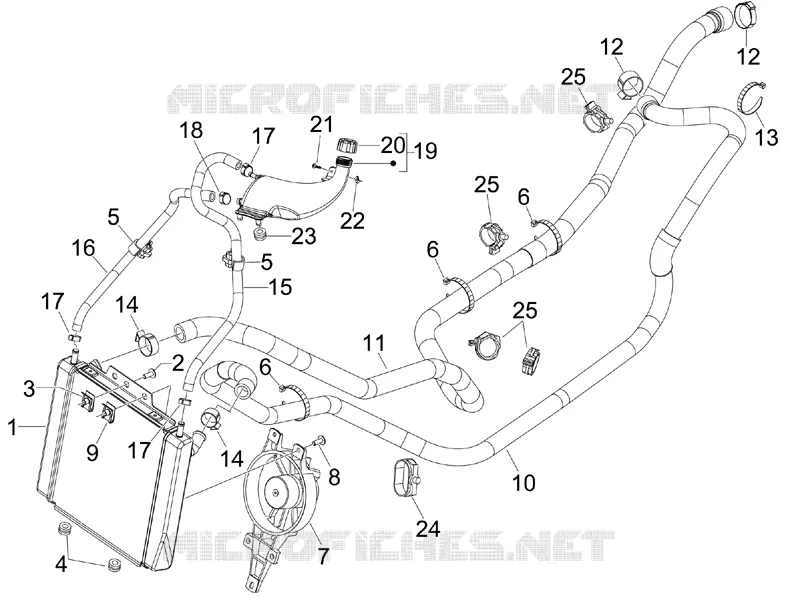 Cooling system PIAGGIO PIAGGIO-SCOOTER 300 MP3 2014  MP3 ie LT - Sport