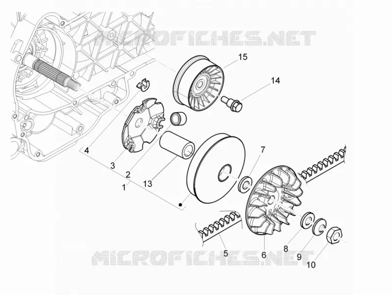 Driving pulley PIAGGIO PIAGGIO-SCOOTER 300 MP3 2012  MP3 ie LT - Sport