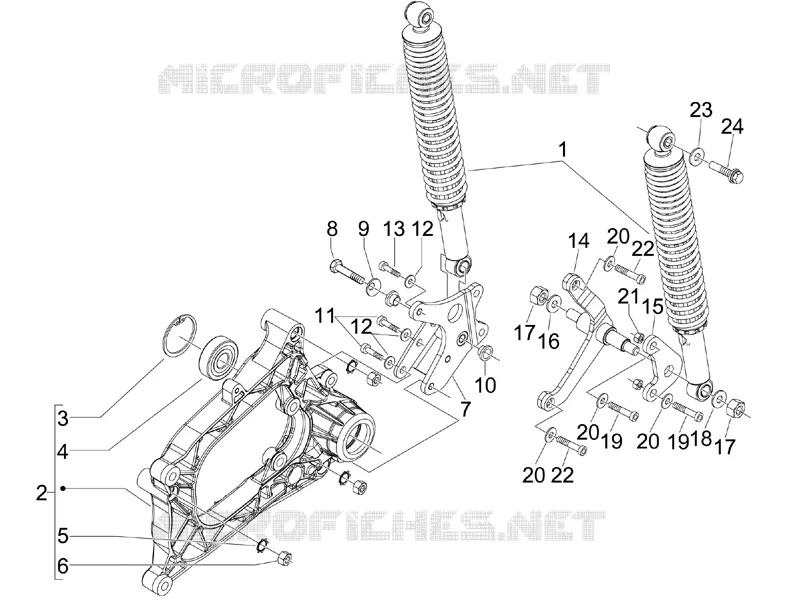 Rear suspension - Shock absorber/s PIAGGIO PIAGGIO-SCOOTER 300 MP3 2010  MP3 ie LT - Sport