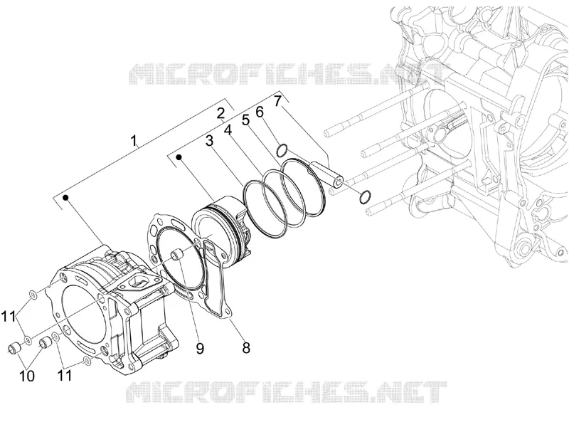 Cylinder-piston-wrist pin unit PIAGGIO PIAGGIO-SCOOTER 300 MP3 2012  MP3 ie LT Touring