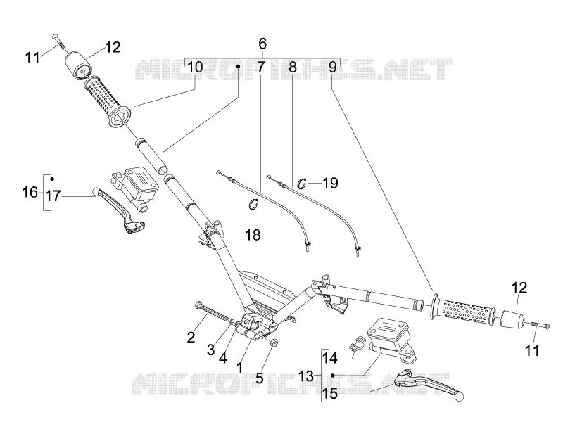 Handlebars - Master cil. PIAGGIO PIAGGIO-SCOOTER 300 MP3 2011  MP3 ie LT Touring