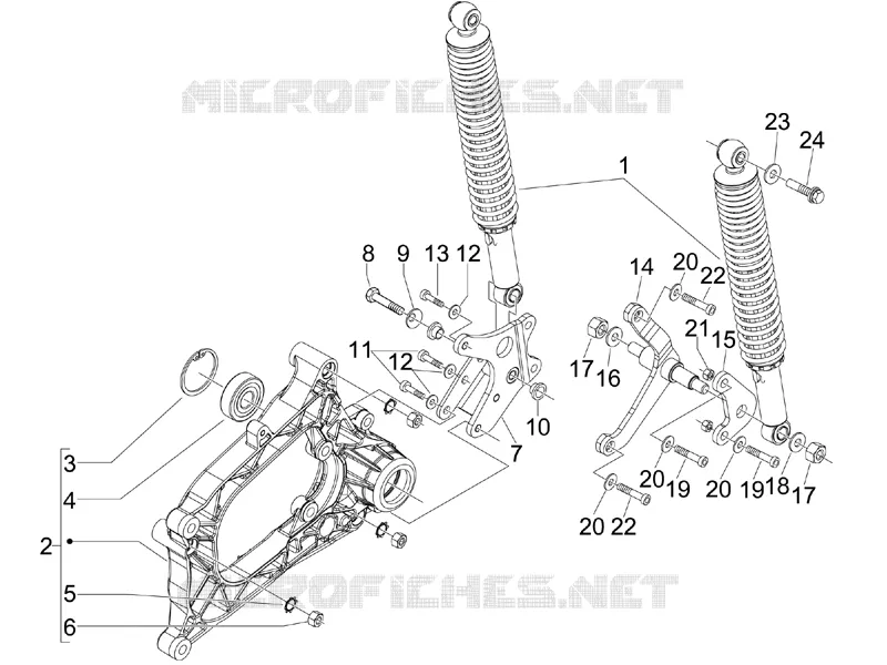 Rear suspension - Shock absorber/s PIAGGIO PIAGGIO-SCOOTER 300 MP3 2013  MP3 ie LT Touring
