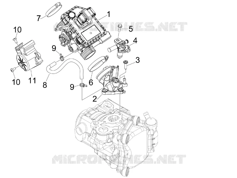 Throttle body - Injector - Union pipe PIAGGIO PIAGGIO-SCOOTER 300 MP3 2012  MP3 ie LT Touring