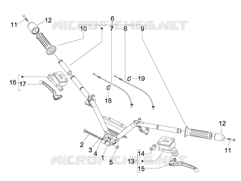 Handlebars - Master cil. PIAGGIO PIAGGIO-SCOOTER 300 MP3 2010  MP3 ie MIC