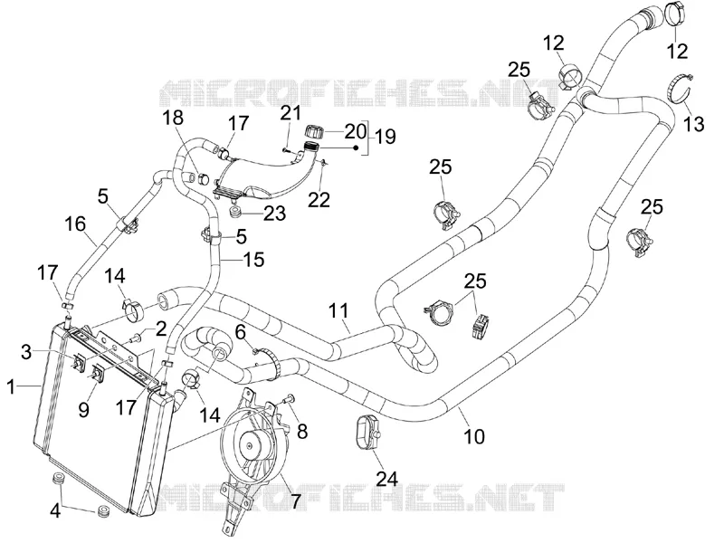 Cooling system PIAGGIO PIAGGIO-SCOOTER 300 MP3 2012  MP3 ie Touring