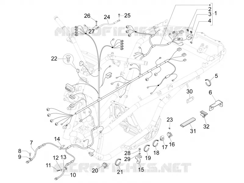 Main cable harness PIAGGIO PIAGGIO-SCOOTER 300 MP3 2011  MP3 ie Touring
