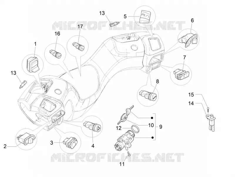 Selectors - Switches - Buttons PIAGGIO PIAGGIO-SCOOTER 300 MP3 2012  MP3 ie Touring