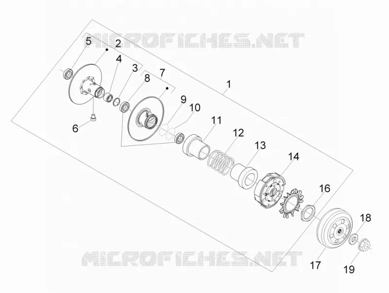 Driven pulley PIAGGIO PIAGGIO-SCOOTER 300 MP3 2015  MP3 LT BUSINESS - SPORT ABS