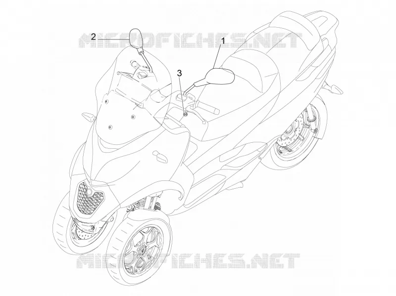 Driving mirror/s PIAGGIO PIAGGIO-SCOOTER 300 MP3 2015  MP3 LT BUSINESS - SPORT ABS