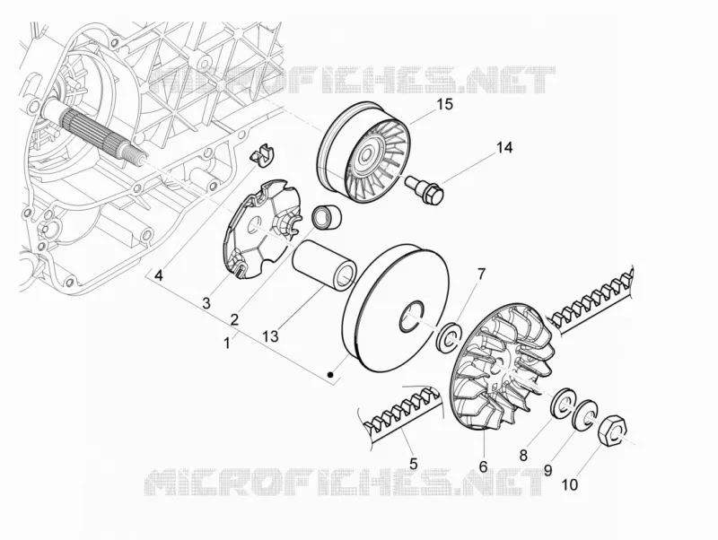 Driving pulley PIAGGIO PIAGGIO-SCOOTER 300 MP3 2015  MP3 LT BUSINESS - SPORT ABS
