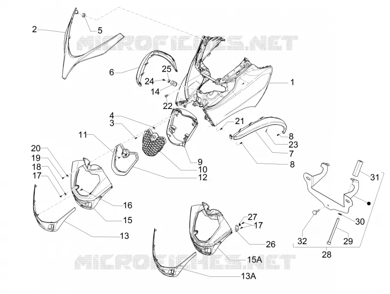 Front shield PIAGGIO PIAGGIO-SCOOTER 300 MP3 2014  MP3 LT BUSINESS - SPORT ABS