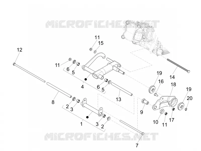 Swinging arm PIAGGIO PIAGGIO-SCOOTER 300 MP3 2015  MP3 LT BUSINESS - SPORT ABS