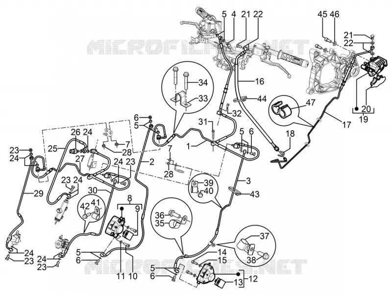Brakes pipes - Calipers PIAGGIO PIAGGIO-SCOOTER 300 MP3 2015  MP3 YOUrban ERL