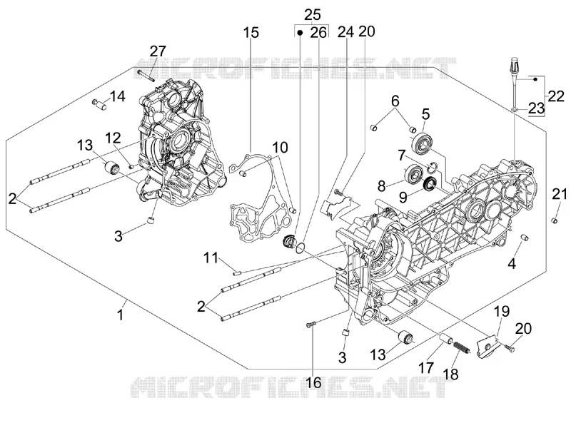 Crankcase PIAGGIO PIAGGIO-SCOOTER 300 MP3 2014  MP3 YOUrban ERL