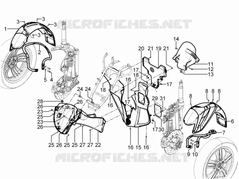 Wheel huosing - Mudguard PIAGGIO PIAGGIO-SCOOTER 300 MP3 2012  MP3 YOUrban ERL