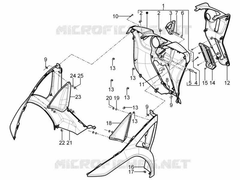 Front glove-box - Knee-guard panel PIAGGIO PIAGGIO-SCOOTER 300 MP3 2013  MP3 YOUrban LT ERL