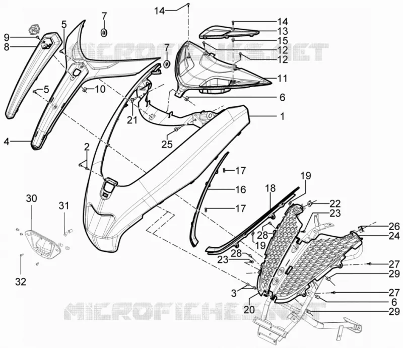 Front shield PIAGGIO PIAGGIO-SCOOTER 300 MP3 2015  MP3 YOUrban LT ERL