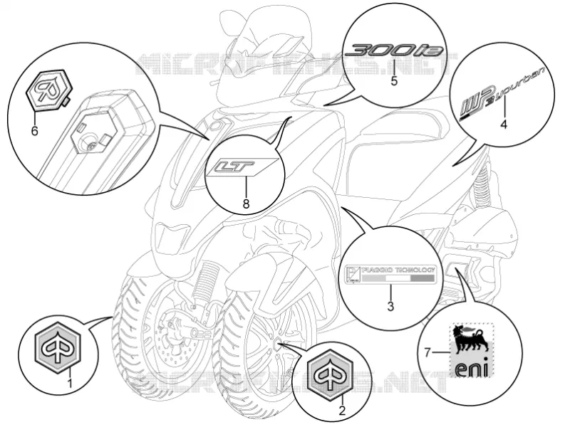 Plates - Emblems PIAGGIO PIAGGIO-SCOOTER 300 MP3 2014  MP3 YOUrban LT ERL