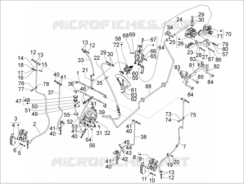 Brakes pipes - Calipers PIAGGIO PIAGGIO-SCOOTER 400 MP3 2008  MP3 ie LT - Sport
