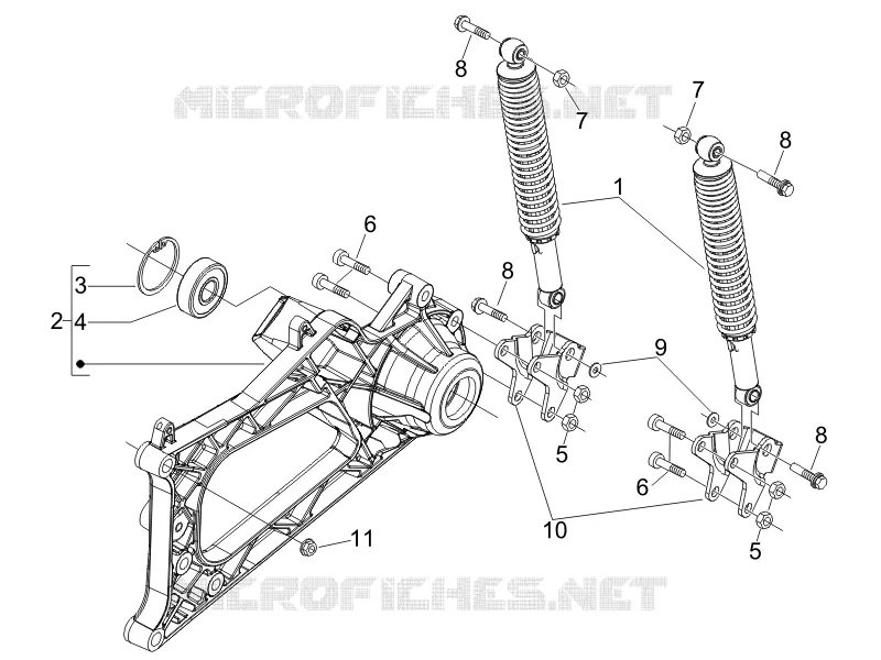 Rear suspension - Shock absorber/s PIAGGIO PIAGGIO-SCOOTER 400 MP3 2008  MP3 ie LT - Sport