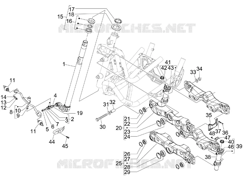 Fork/steering tube - Steering bearing unit PIAGGIO PIAGGIO-SCOOTER 400 MP3 2011  MP3 ie LT Touring