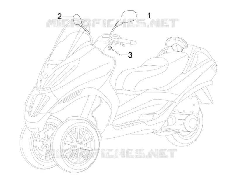 Driving mirror/s PIAGGIO PIAGGIO-SCOOTER 400 MP3 2009  MP3 ie MIC