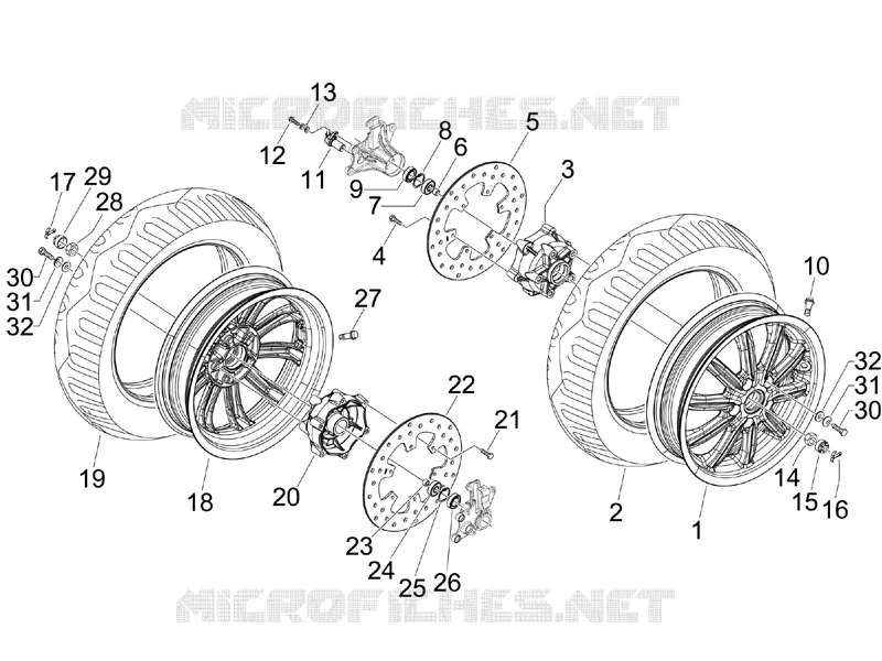 Front wheel PIAGGIO PIAGGIO-SCOOTER 400 MP3 2009  MP3 ie MIC