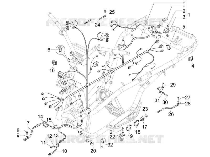 Main cable harness PIAGGIO PIAGGIO-SCOOTER 400 MP3 2008  MP3 ie MIC