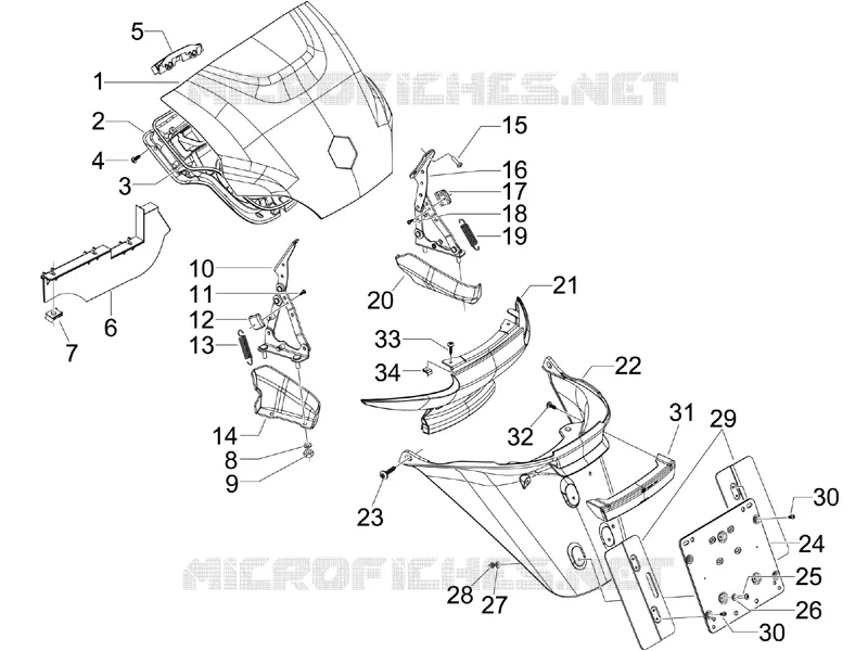 Rear cover - Splash guard PIAGGIO PIAGGIO-SCOOTER 400 MP3 2011  MP3 RL Touring