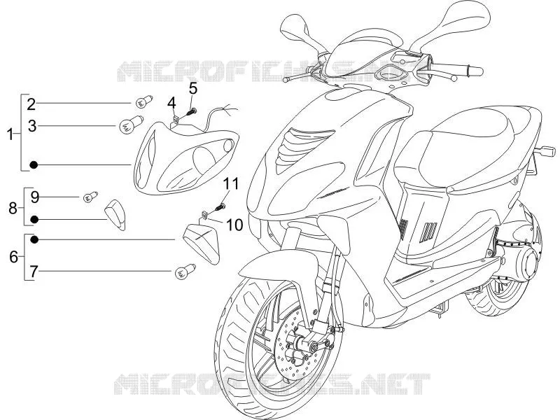 Front headlamps - Turn signal lamps PIAGGIO PIAGGIO-SCOOTER 50 NRG 2005  NRG Power DD