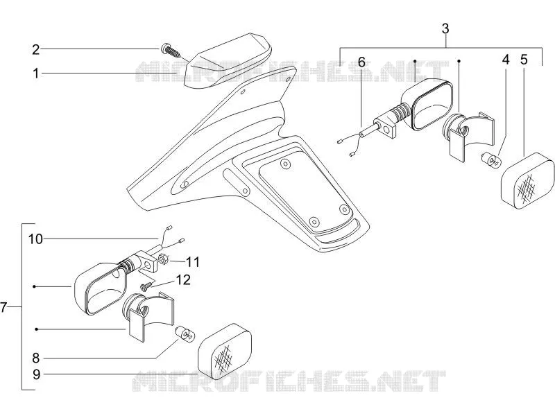 Rear headlamps - Turn signal lamps PIAGGIO PIAGGIO-SCOOTER 50 NRG 2005  NRG Power DD