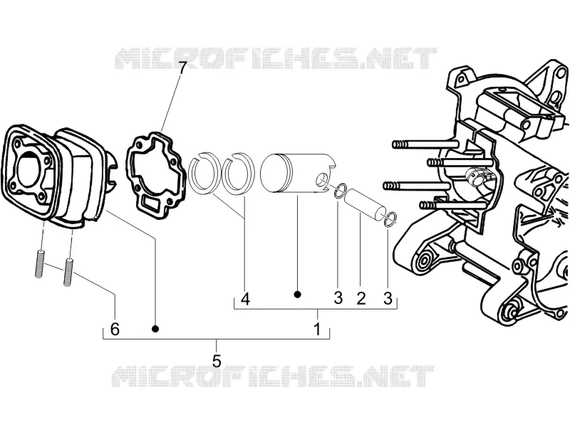 Cylinder-piston-wrist pin unit PIAGGIO PIAGGIO-SCOOTER 50 NRG 2014  NRG Power DD