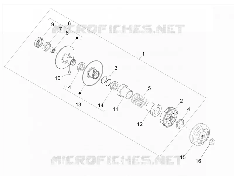 Driven pulley PIAGGIO PIAGGIO-SCOOTER 50 NRG 2016  NRG Power DD