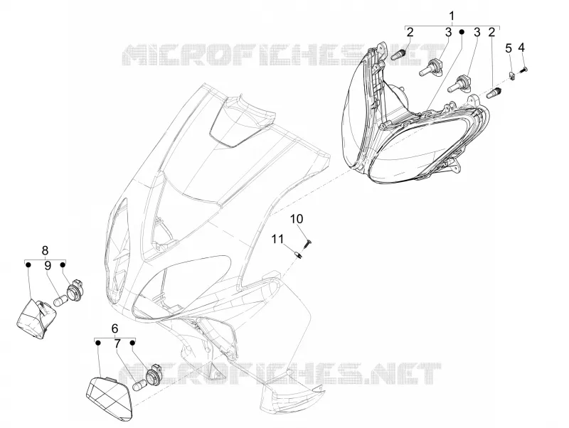 Front headlamps - Turn signal lamps PIAGGIO PIAGGIO-SCOOTER 50 NRG 2014  NRG Power DD
