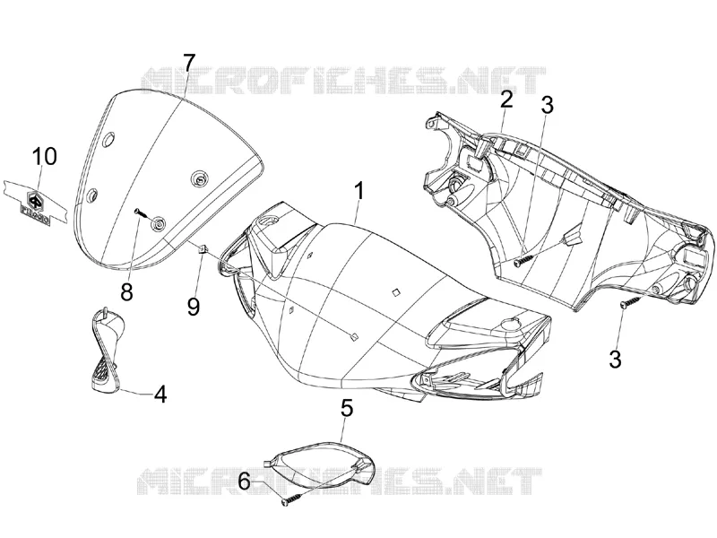 Handlebars coverages PIAGGIO PIAGGIO-SCOOTER 50 NRG 2010  NRG Power DD