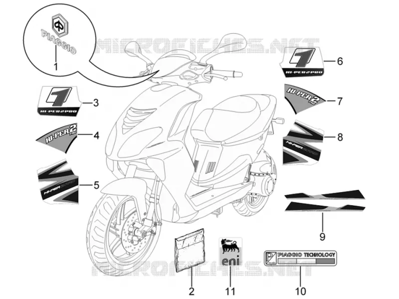 Plates - Emblems PIAGGIO PIAGGIO-SCOOTER 50 NRG 2009  NRG Power DD