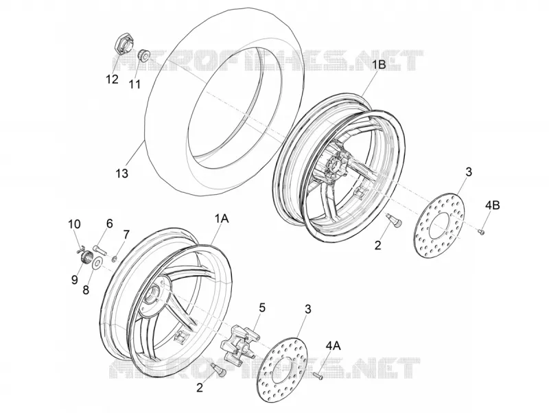 Rear wheel PIAGGIO PIAGGIO-SCOOTER 50 NRG 2007  NRG Power DD