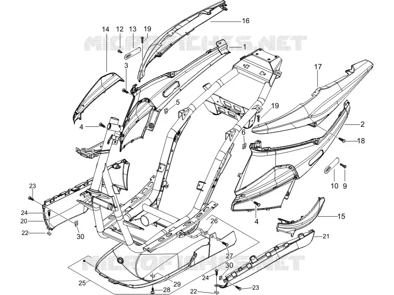 Side cover - Spoiler PIAGGIO PIAGGIO-SCOOTER 50 NRG 2007  NRG Power DD